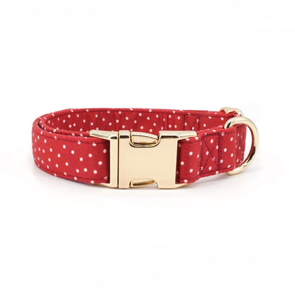 BloomPaws | Verstelbare Hondenhalsband - Rode Polka