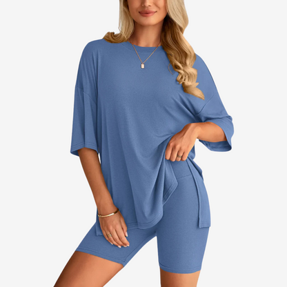 Zomerse Duo‑Set: Wolkzachte Top & Shorts