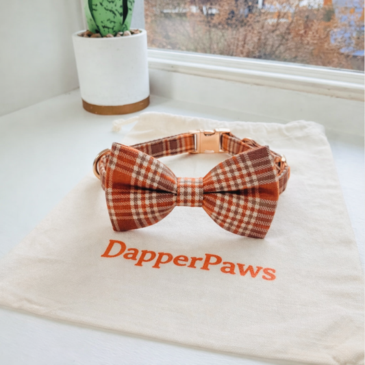 DapperPaws | Hondenhalsband met vlinderdas - Esdoornruit