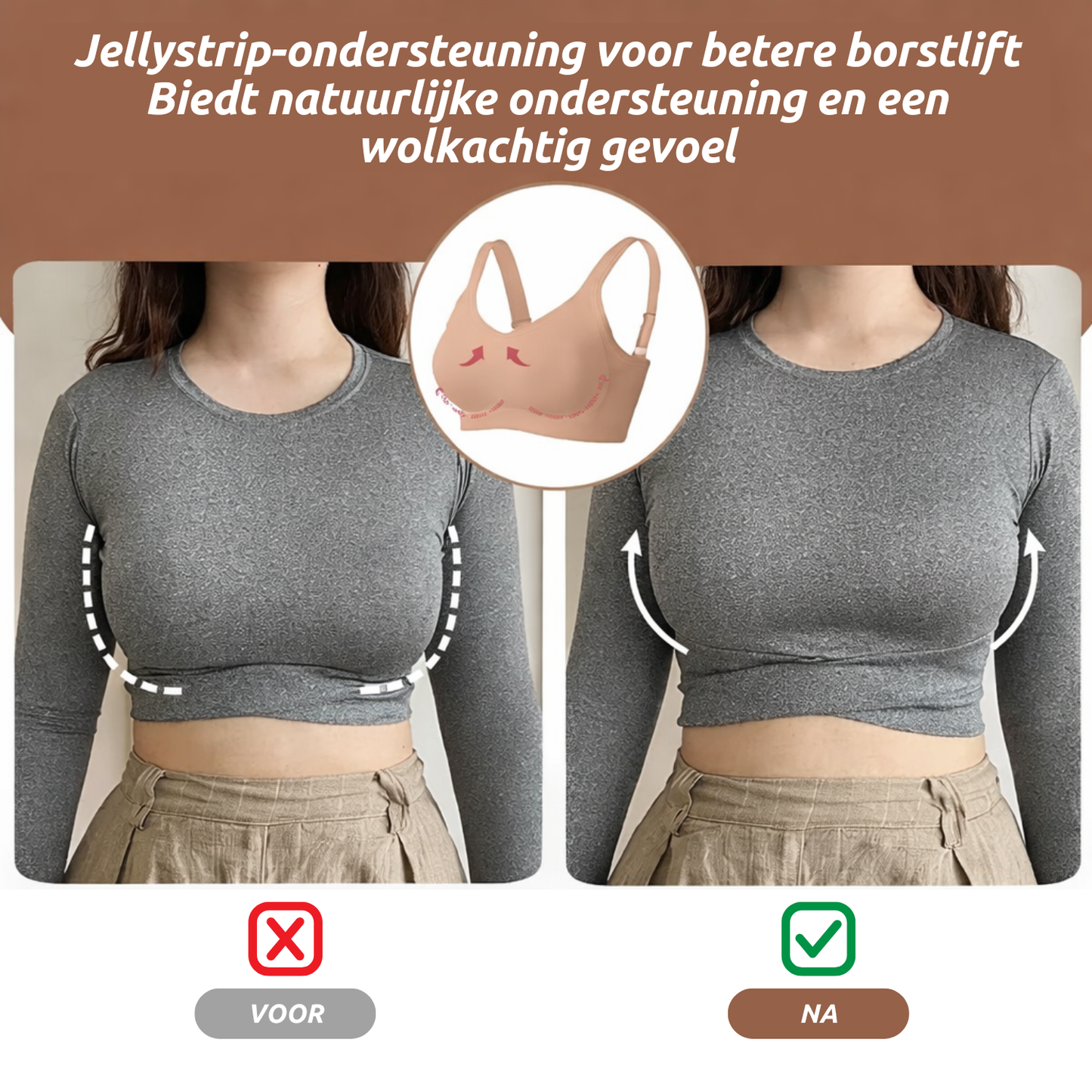 LiftCurve | Naadloze Push-Up BH zonder Beugel