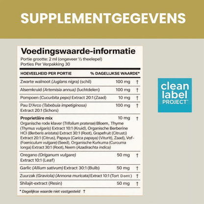 ParasiteFix | Parasietenreiniging met Natuurlijke Kruiden
