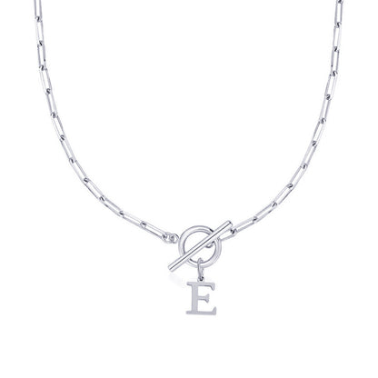 ClaspCircle | Paperclip Schakel ketting met initiaal