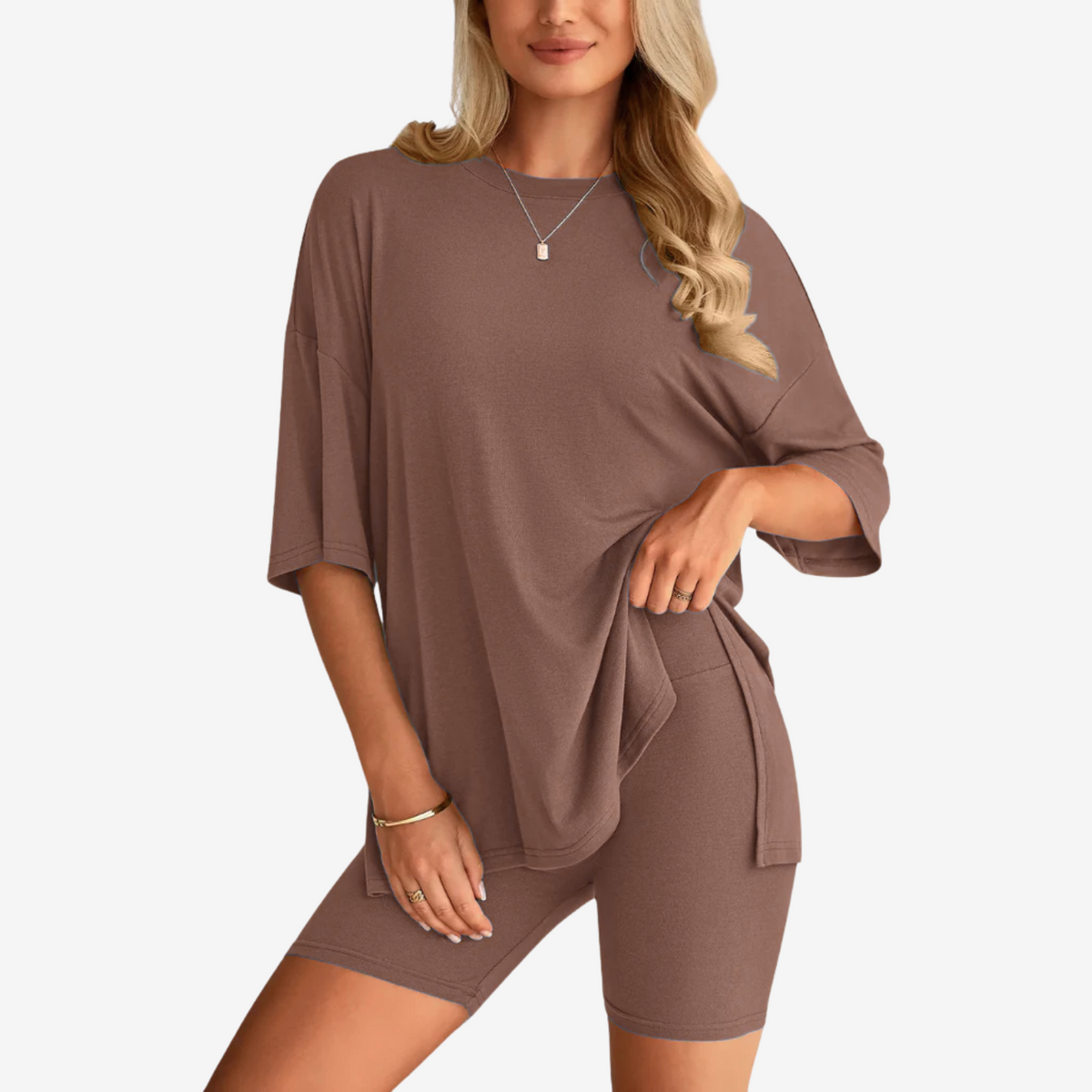 Zomerse Duo‑Set: Wolkzachte Top & Shorts