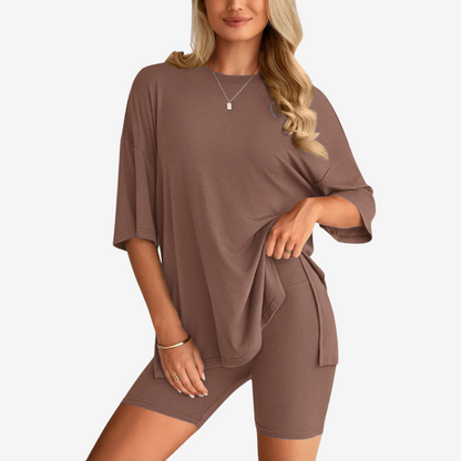Zomerse Duo‑Set: Wolkzachte Top & Shorts