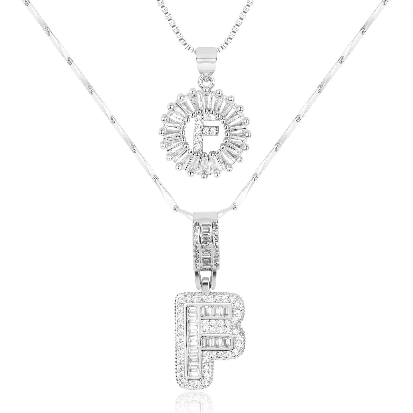 GemLetter | 14K Ketting met Diamanten Initiaal Hanger