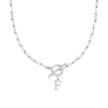 ClaspCircle | Paperclip Schakel ketting met initiaal