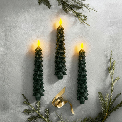 Kerstboom Vlamloze Waskaars | Set Van 3