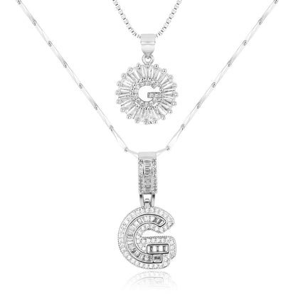 GemLetter | 14K Ketting met Diamanten Initiaal Hanger