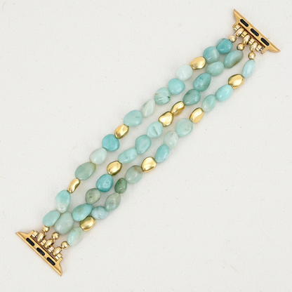NatureStraps Amazoniet Gouden Nugget Stretch