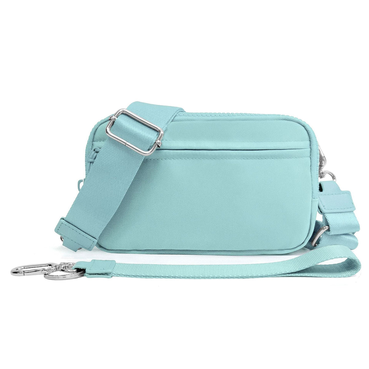 Gewatteerde nylon pols- en crossbody portemonneetas voor dames – kleine tas met 4 ritsvakken, RFID-bescherming en verstelbare schouderband