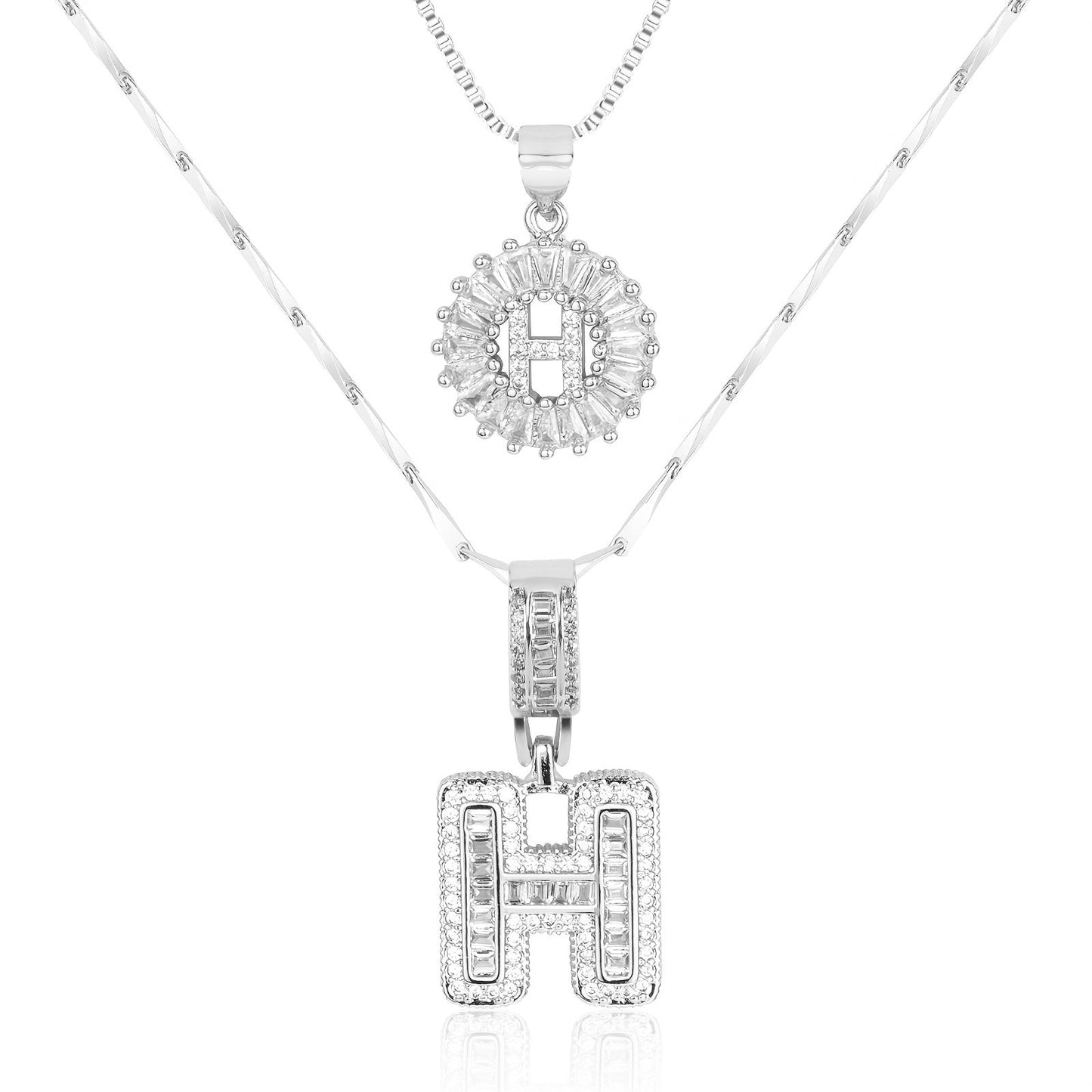 GemLetter | 14K Ketting met Diamanten Initiaal Hanger