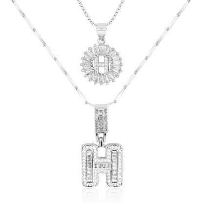 GemLetter | 14K Ketting met Diamanten Initiaal Hanger