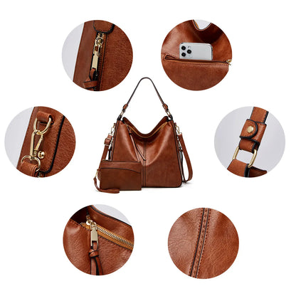 De Verona Luxe Lederen Anti-diefstal Handtas (+ GRATIS Portemonnee)