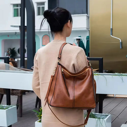 De Verona Luxe Lederen Anti-diefstal Handtas (+ GRATIS Portemonnee)
