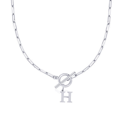ClaspCircle | Paperclip Schakel ketting met initiaal