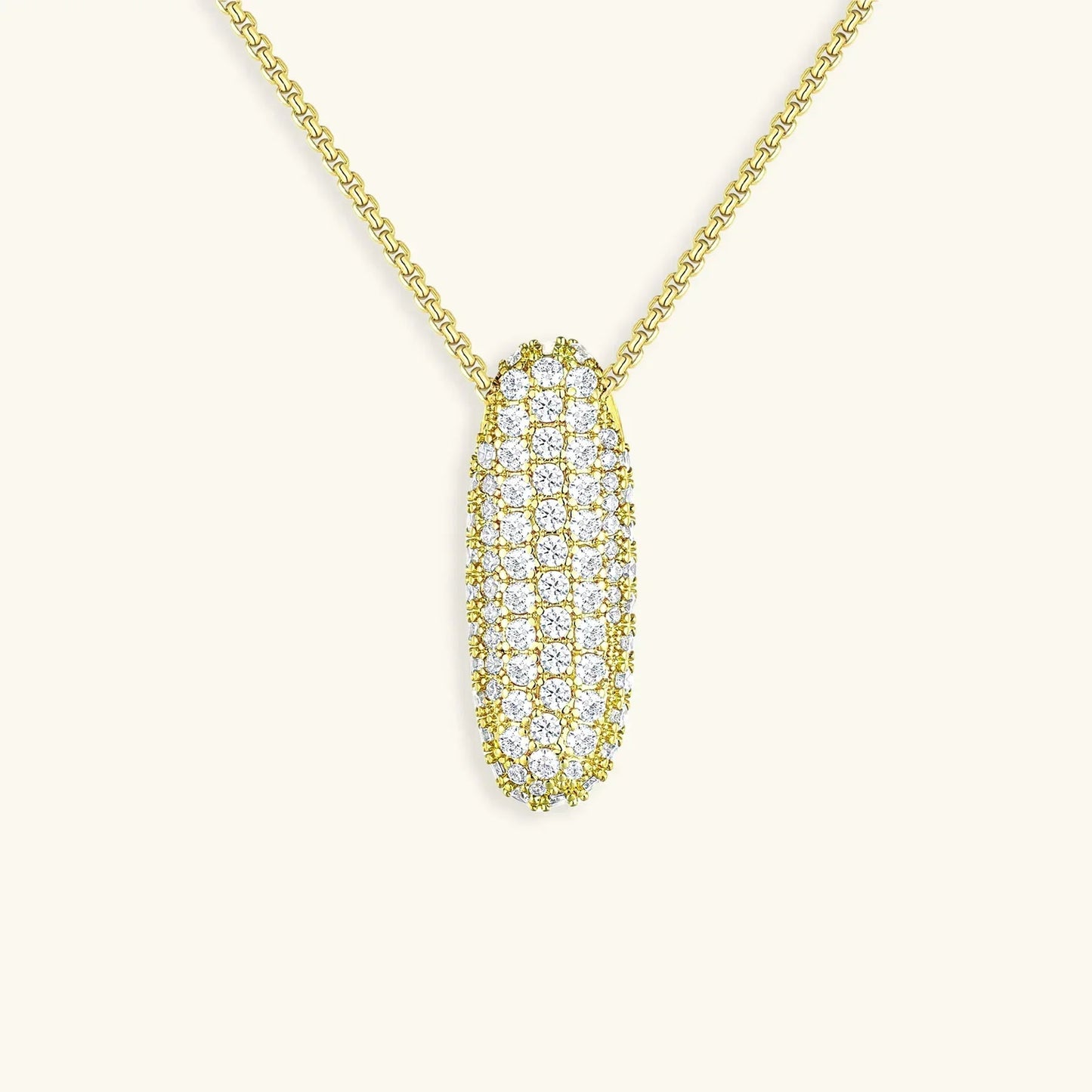 Ketting met diamant en initiaal in 'bubble'-stijl