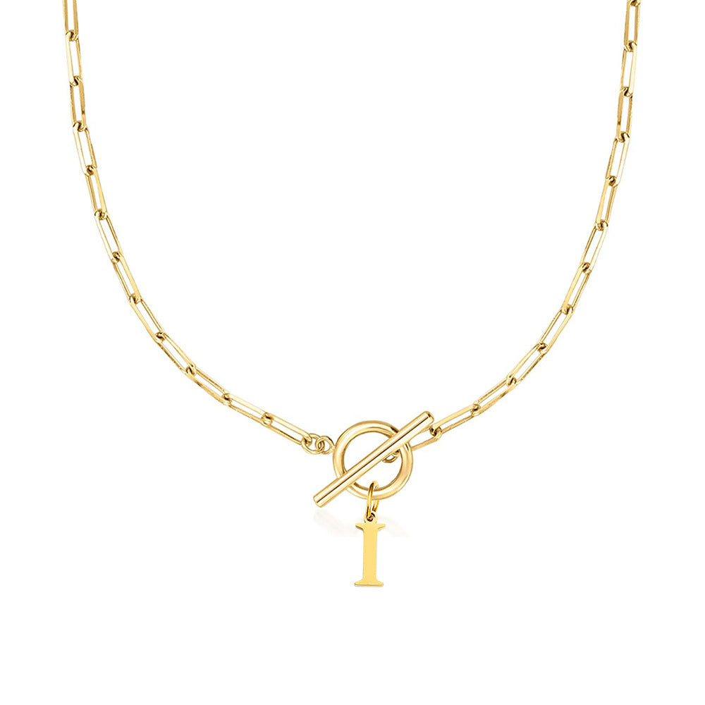 ClaspCircle | Paperclip Schakel ketting met initiaal