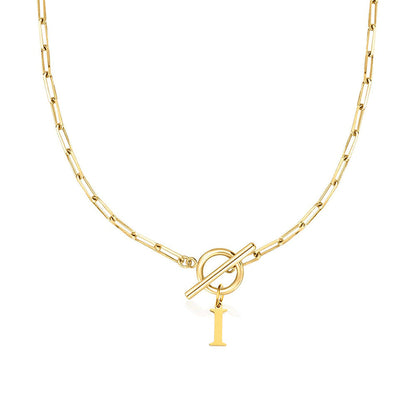 ClaspCircle | Paperclip Schakel ketting met initiaal