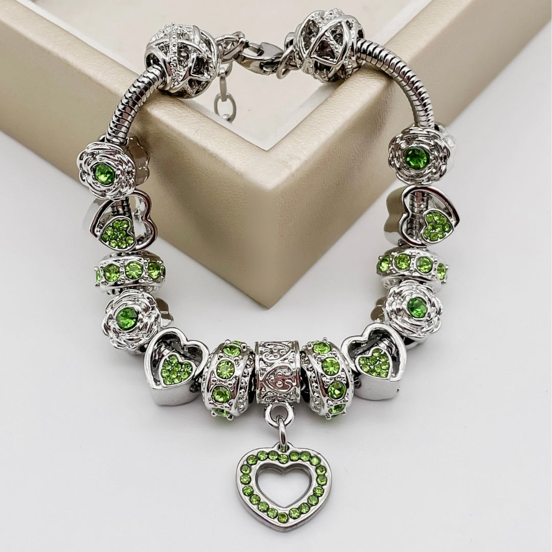 Geboortesteenarmband – Bedels met Stralende Edelsteentjes