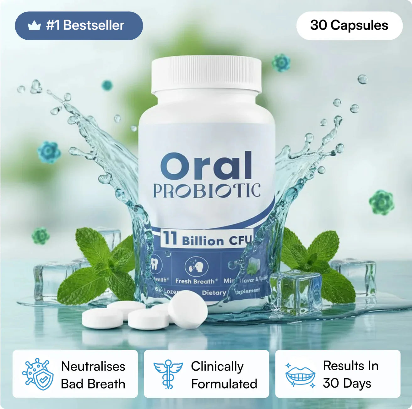 Orale Probiotica | Ondersteunt gezonde mondflora en helpt slechte adem verminderen