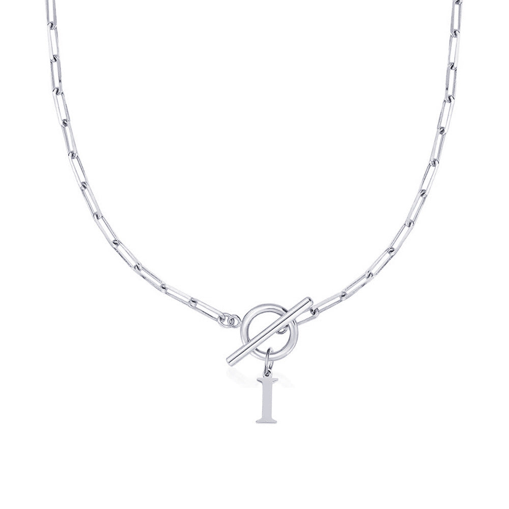 ClaspCircle | Paperclip Schakel ketting met initiaal