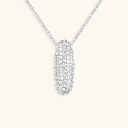 Ketting met diamant en initiaal in 'bubble'-stijl