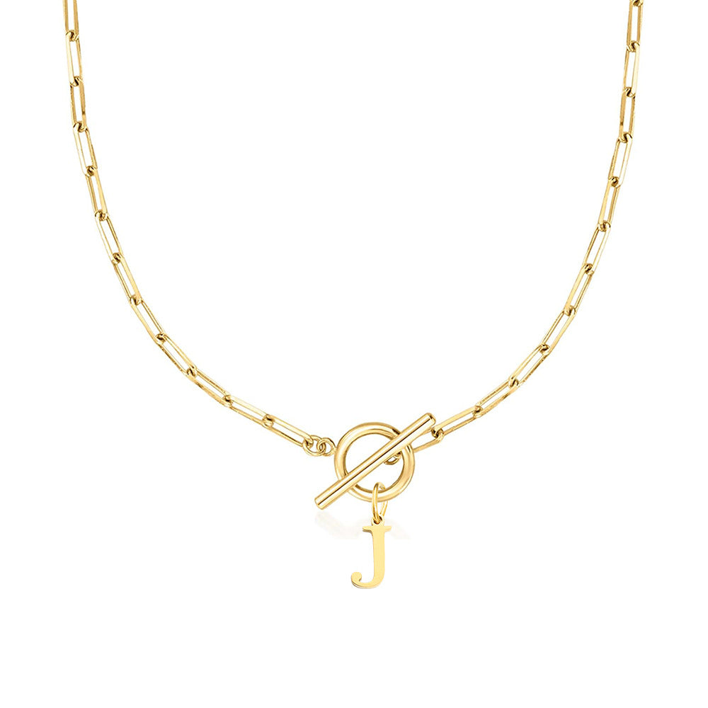 ClaspCircle | Paperclip Schakel ketting met initiaal