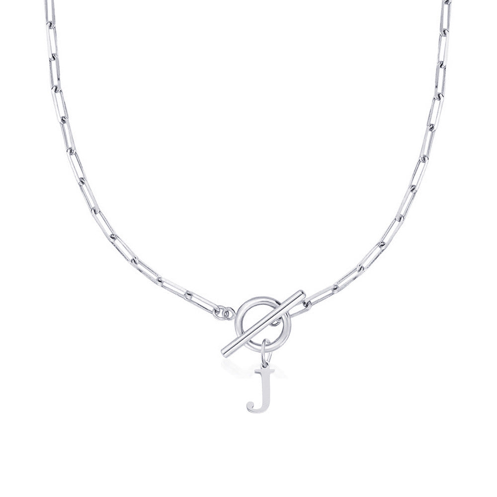 ClaspCircle | Paperclip Schakel ketting met initiaal