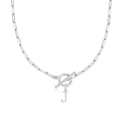 ClaspCircle | Paperclip Schakel ketting met initiaal