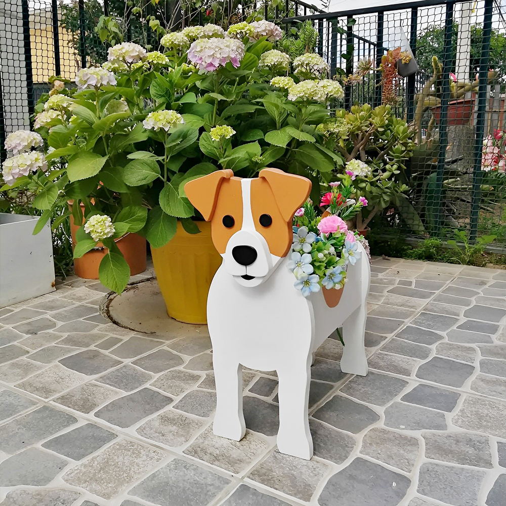 Bloempot - Jackrussellterriër