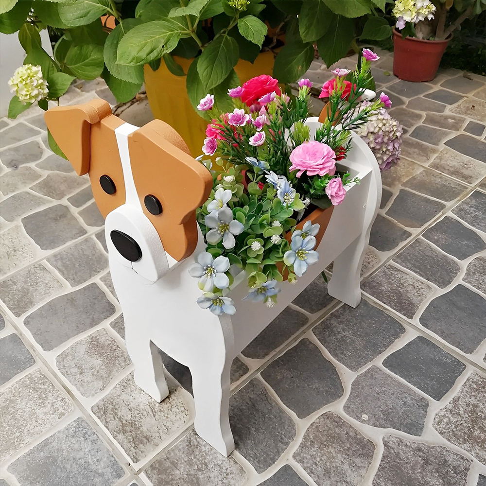 Bloempot - Jackrussellterriër