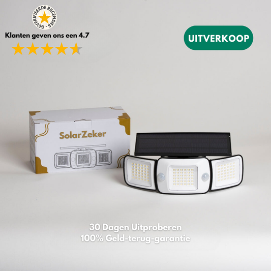 SolarZeker | Buitenlamp op Zonne-Energie met Bewegingsdetectoren