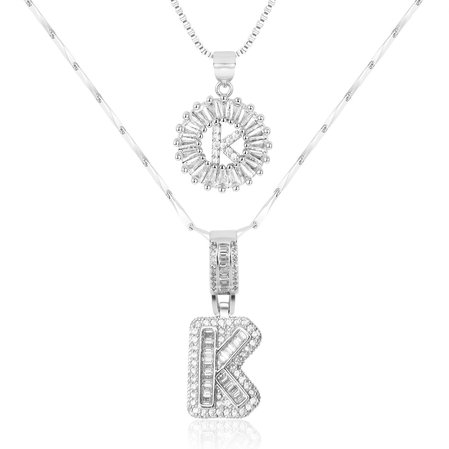 GemLetter | 14K Ketting met Diamanten Initiaal Hanger