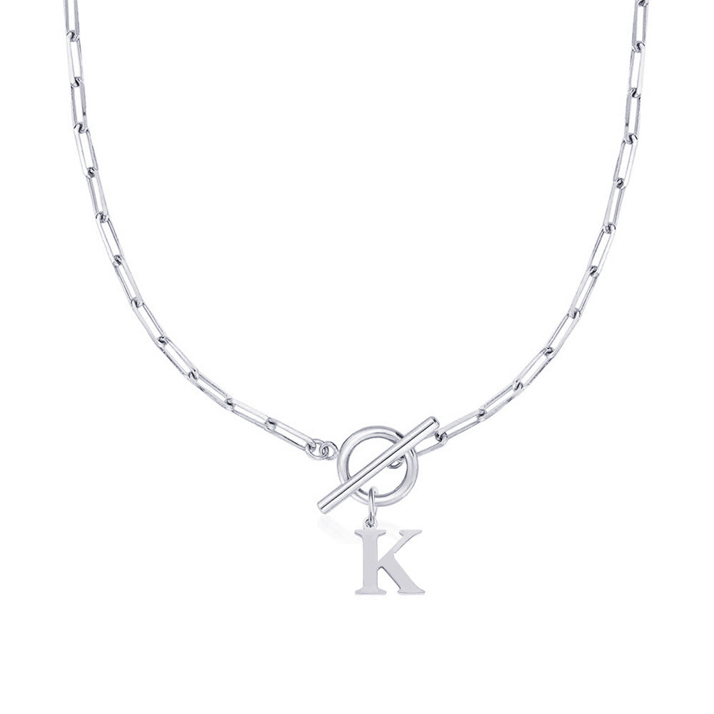 ClaspCircle | Paperclip Schakel ketting met initiaal