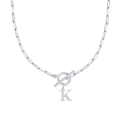 ClaspCircle | Paperclip Schakel ketting met initiaal