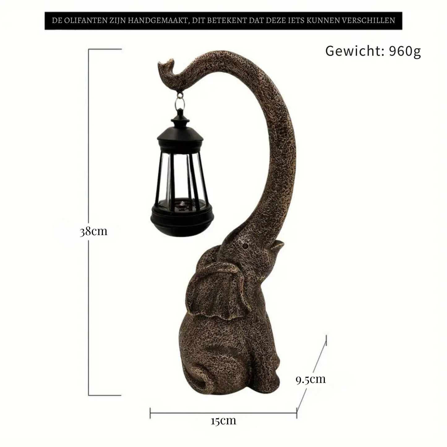 Betoverende Olifant Zonne-lamp