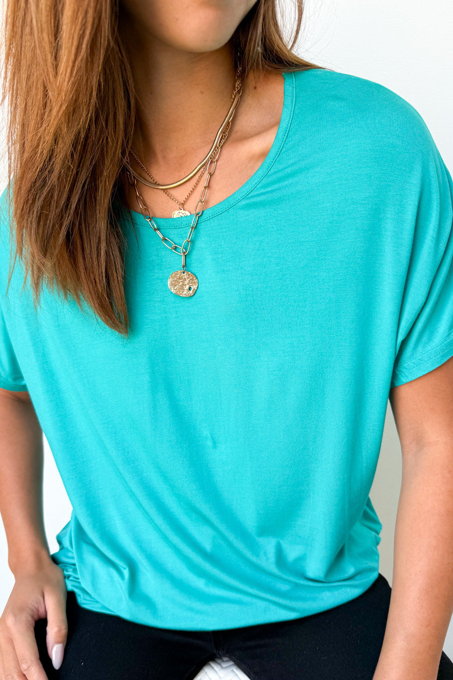 Softique | T-shirt Met langer achterpand - Aqua