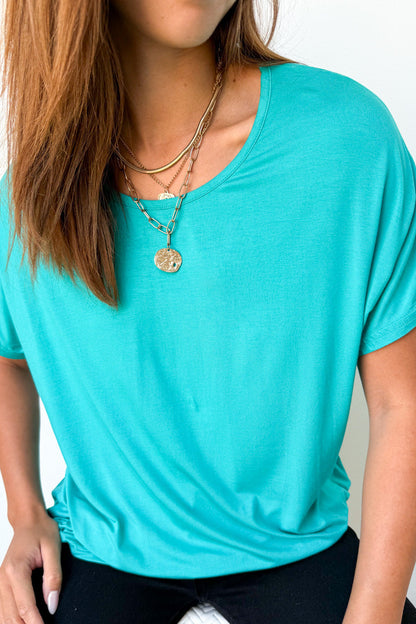 Softique | T-shirt Met langer achterpand - Aqua