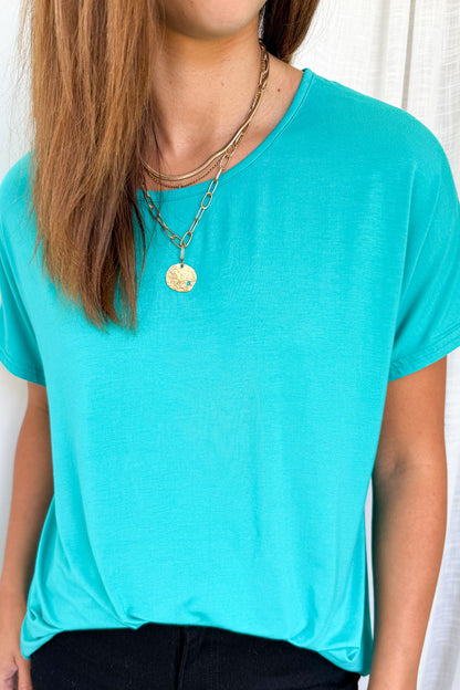 Softique | T-shirt Met langer achterpand - Aqua
