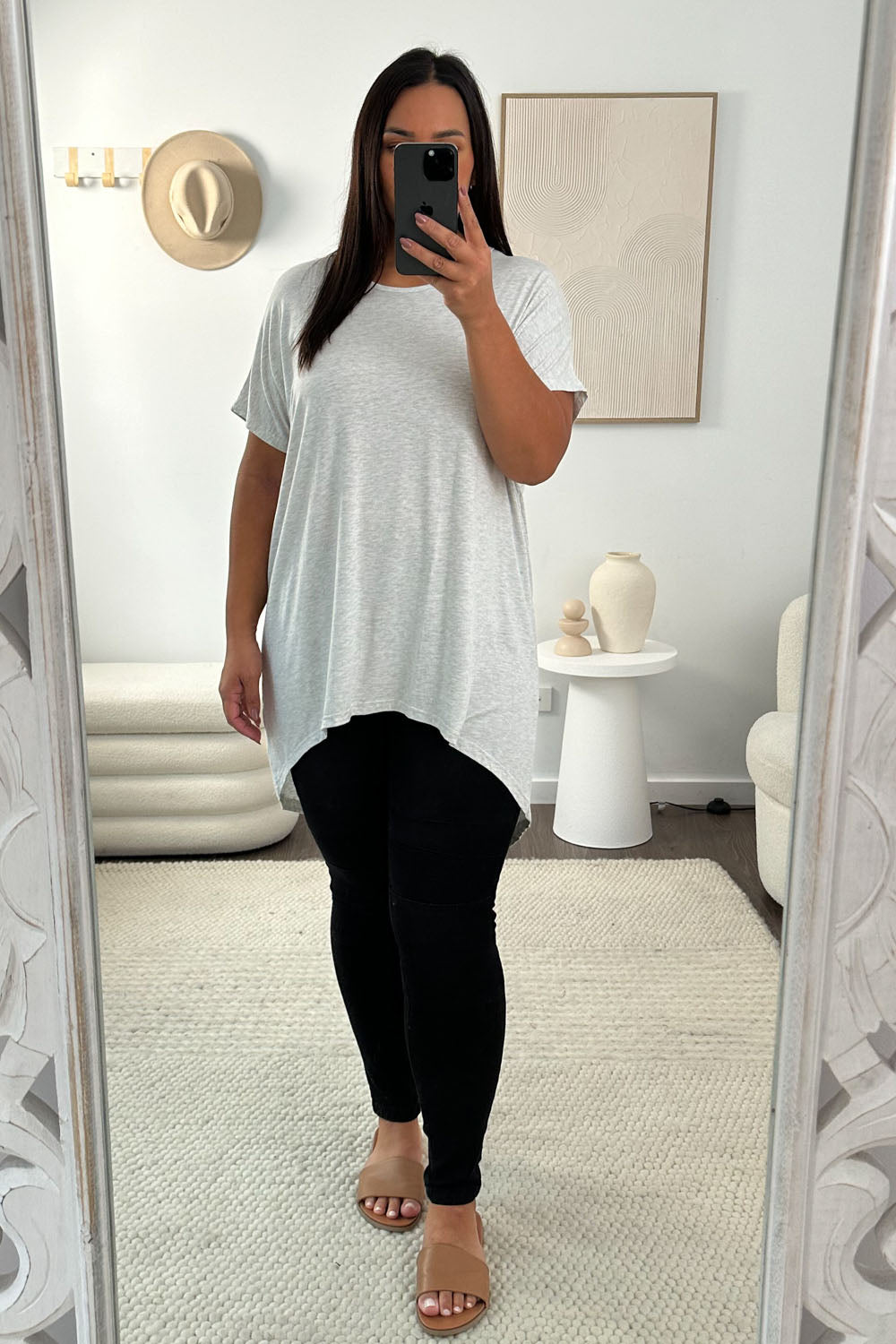 Softique | T-shirt Met langer achterpand - Lichtgrijs