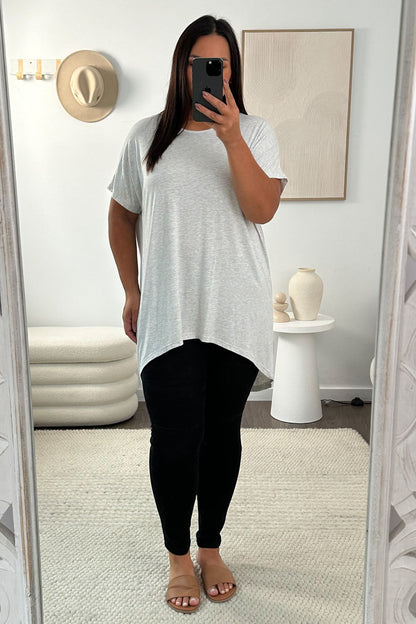 Softique | T-shirt Met langer achterpand - Lichtgrijs