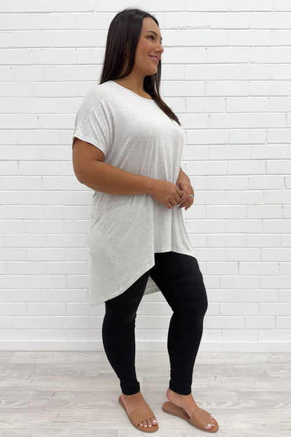 Softique | T-shirt Met langer achterpand - Lichtgrijs
