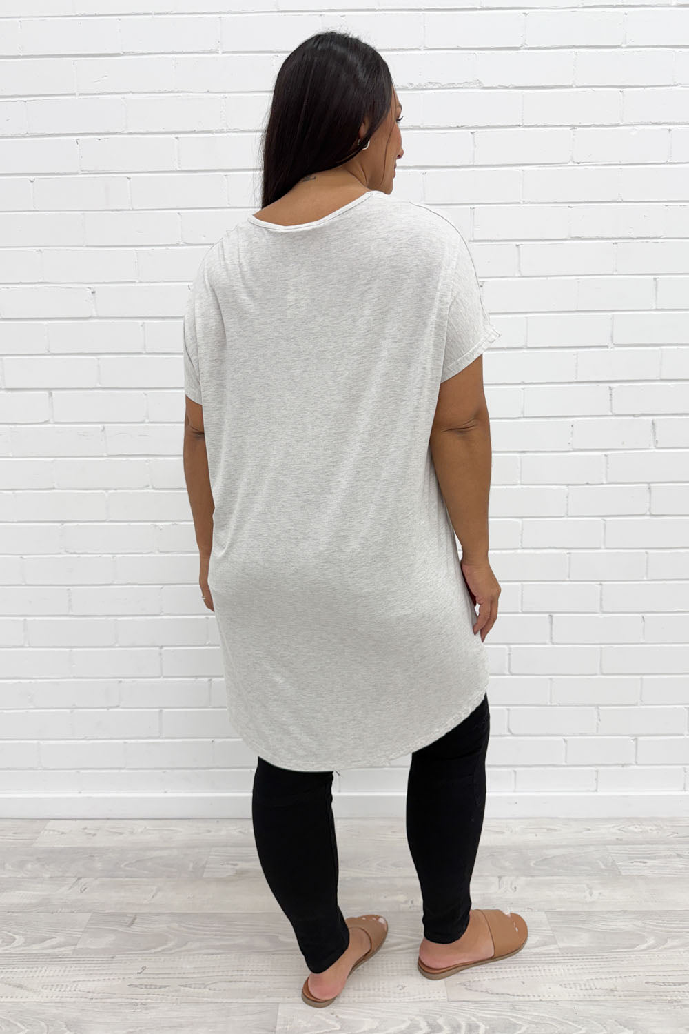 Softique | T-shirt Met langer achterpand - Lichtgrijs