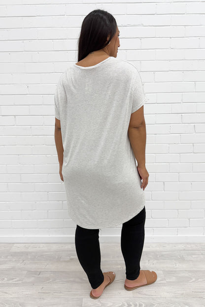 Softique | T-shirt Met langer achterpand - Lichtgrijs