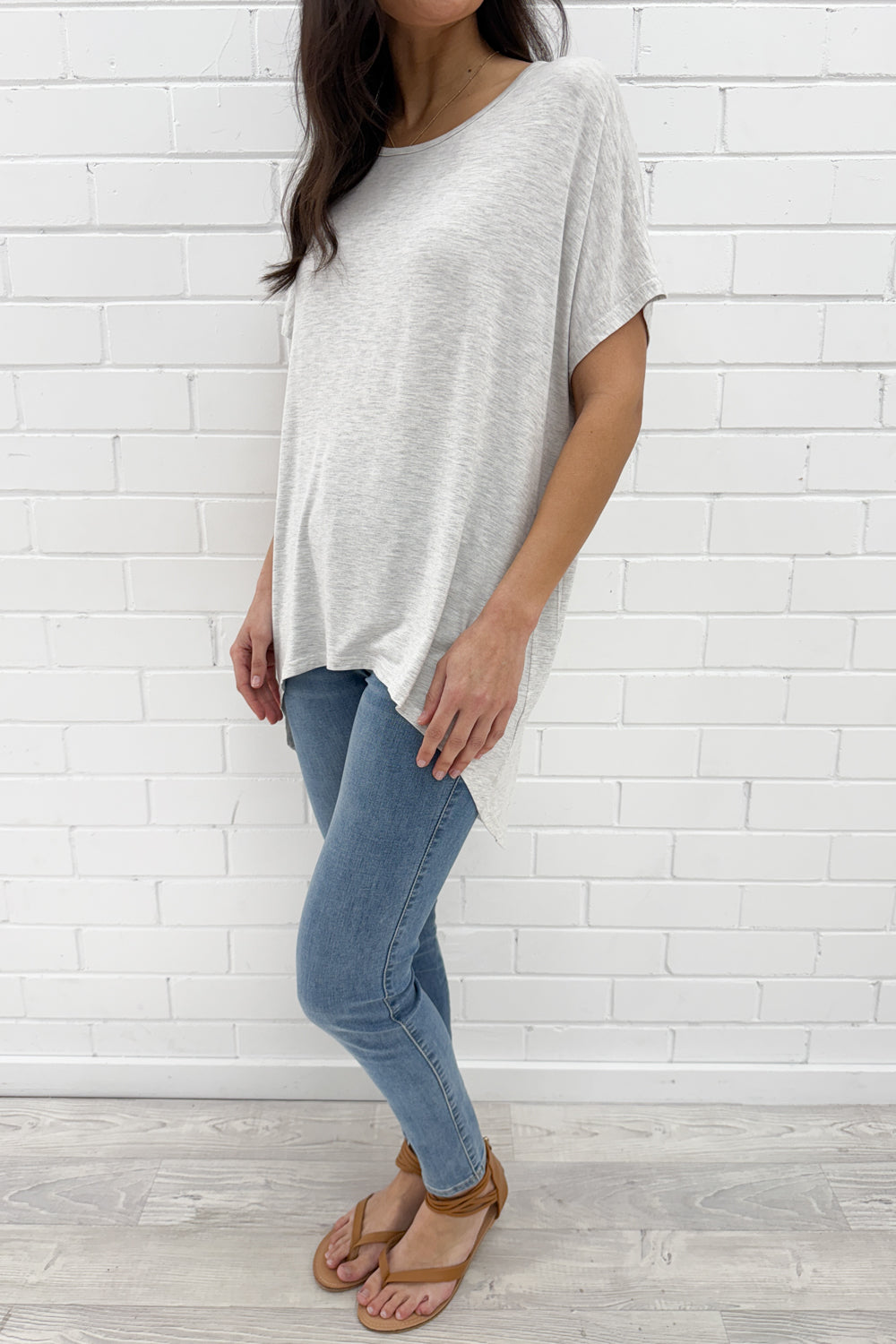 Softique | T-shirt Met langer achterpand - Lichtgrijs