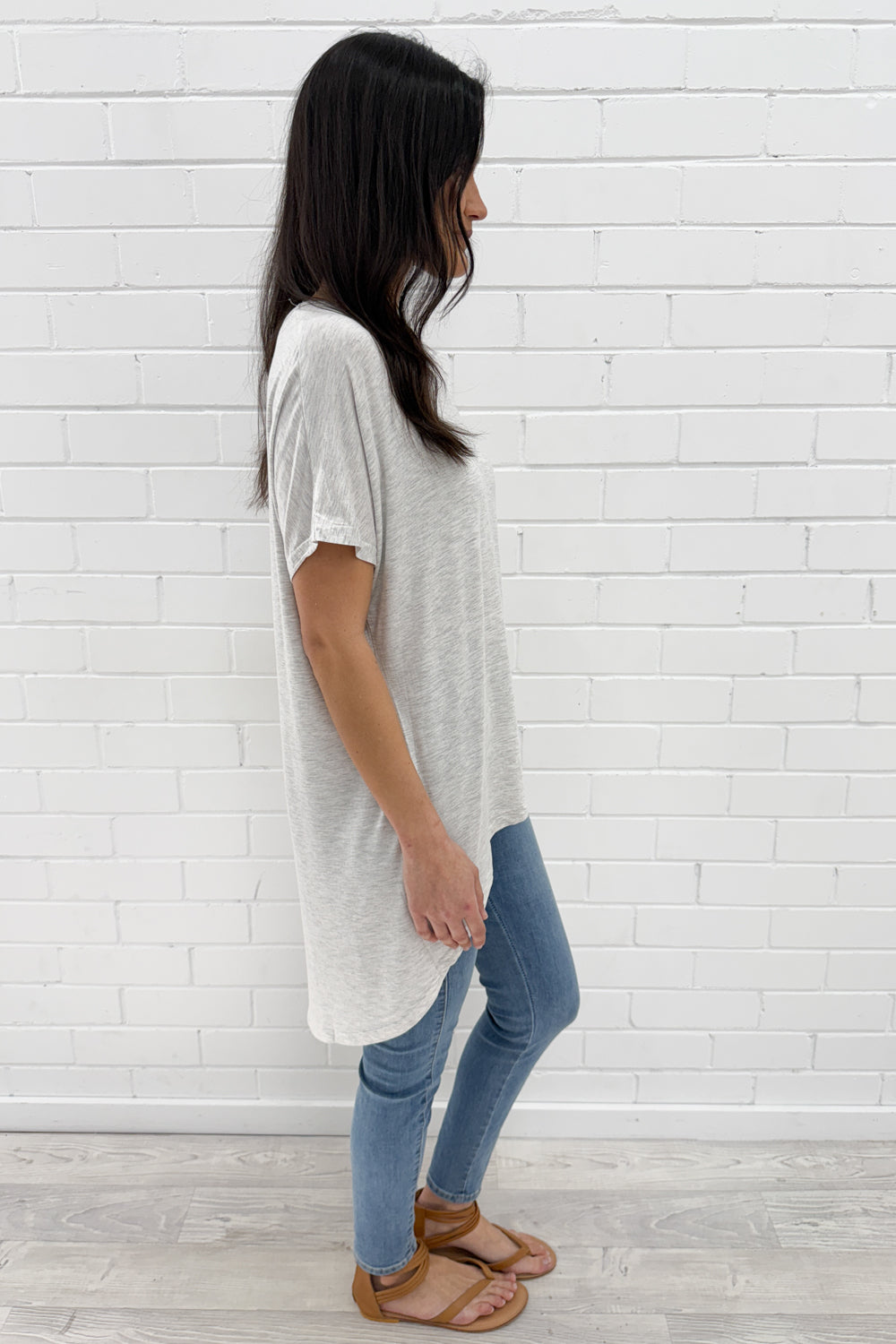 Softique | T-shirt Met langer achterpand - Lichtgrijs