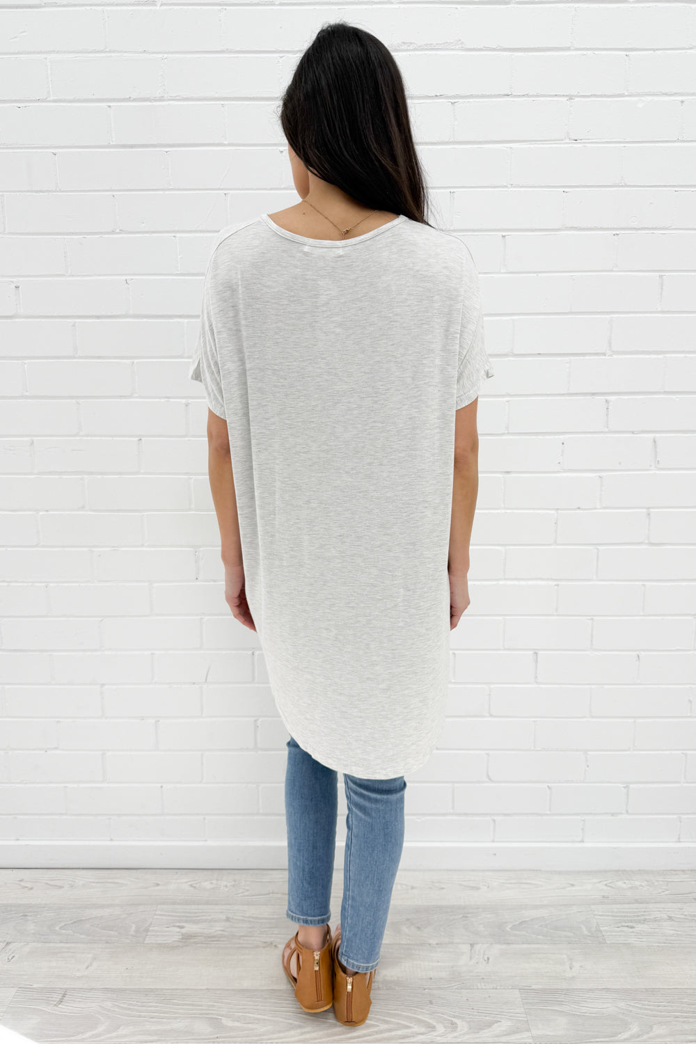 Softique | T-shirt Met langer achterpand - Lichtgrijs