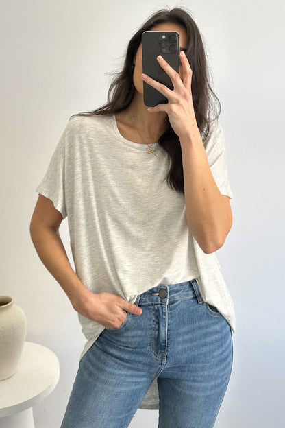 Softique | T-shirt Met langer achterpand - Lichtgrijs