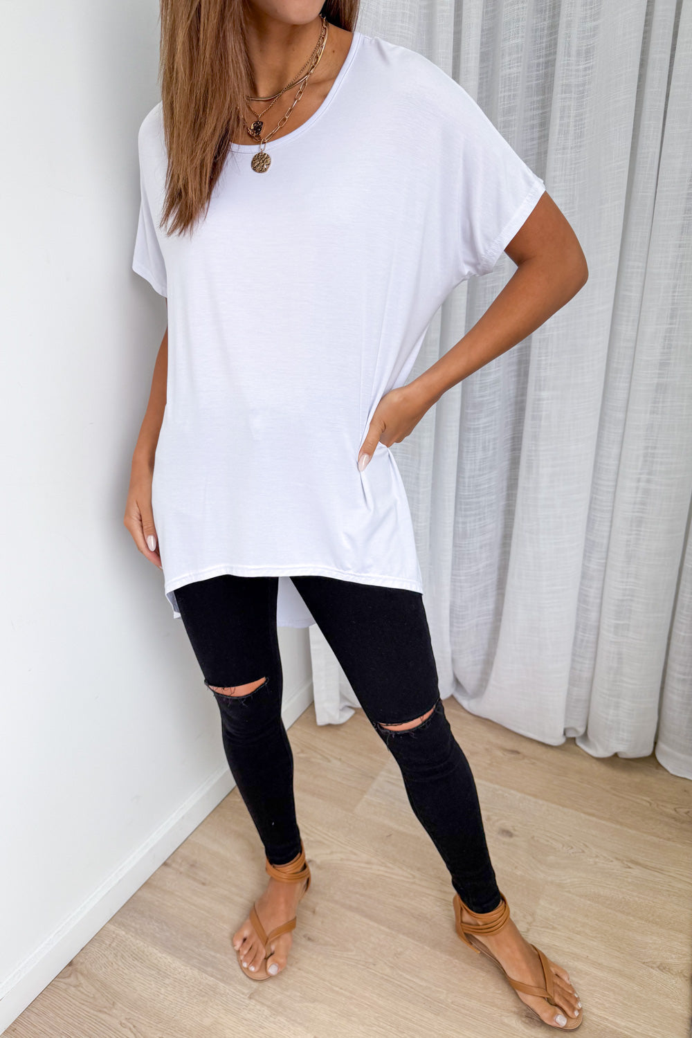 Softique | T-shirt Met langer achterpand - Wit