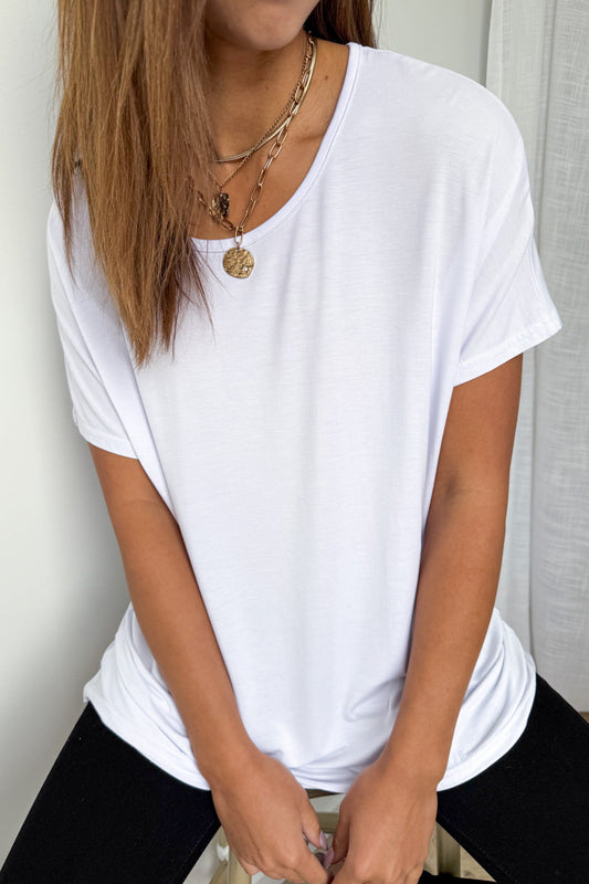 Softique | T-shirt Met langer achterpand - Wit